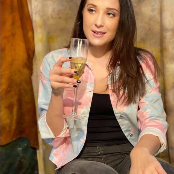 Hand Painted & Embroidered Oyster Jacket - Picture 2 of 4